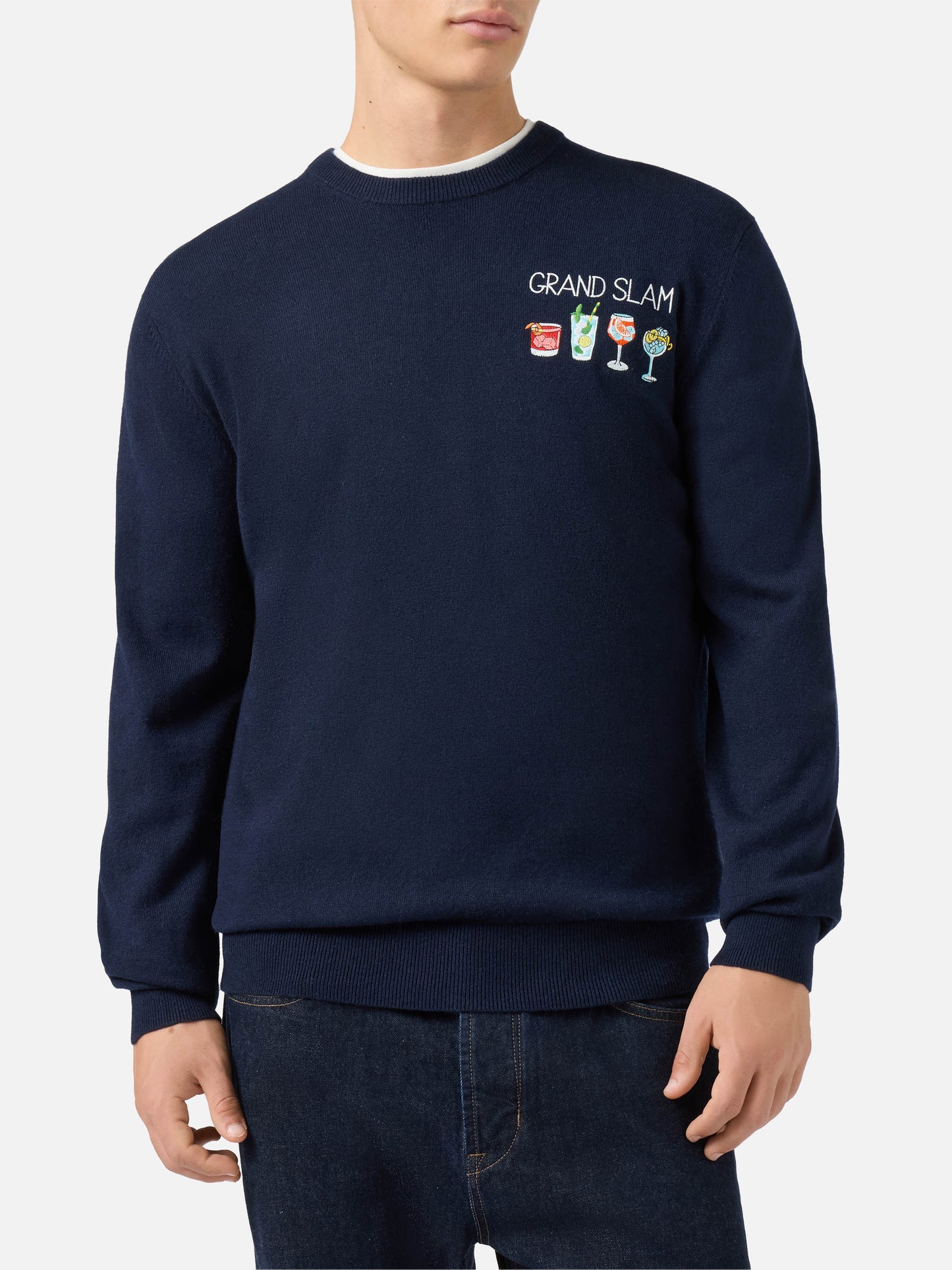 Crewneck-genser Heron Light med Grand Slam-broderi – offisielt produktbilde 2