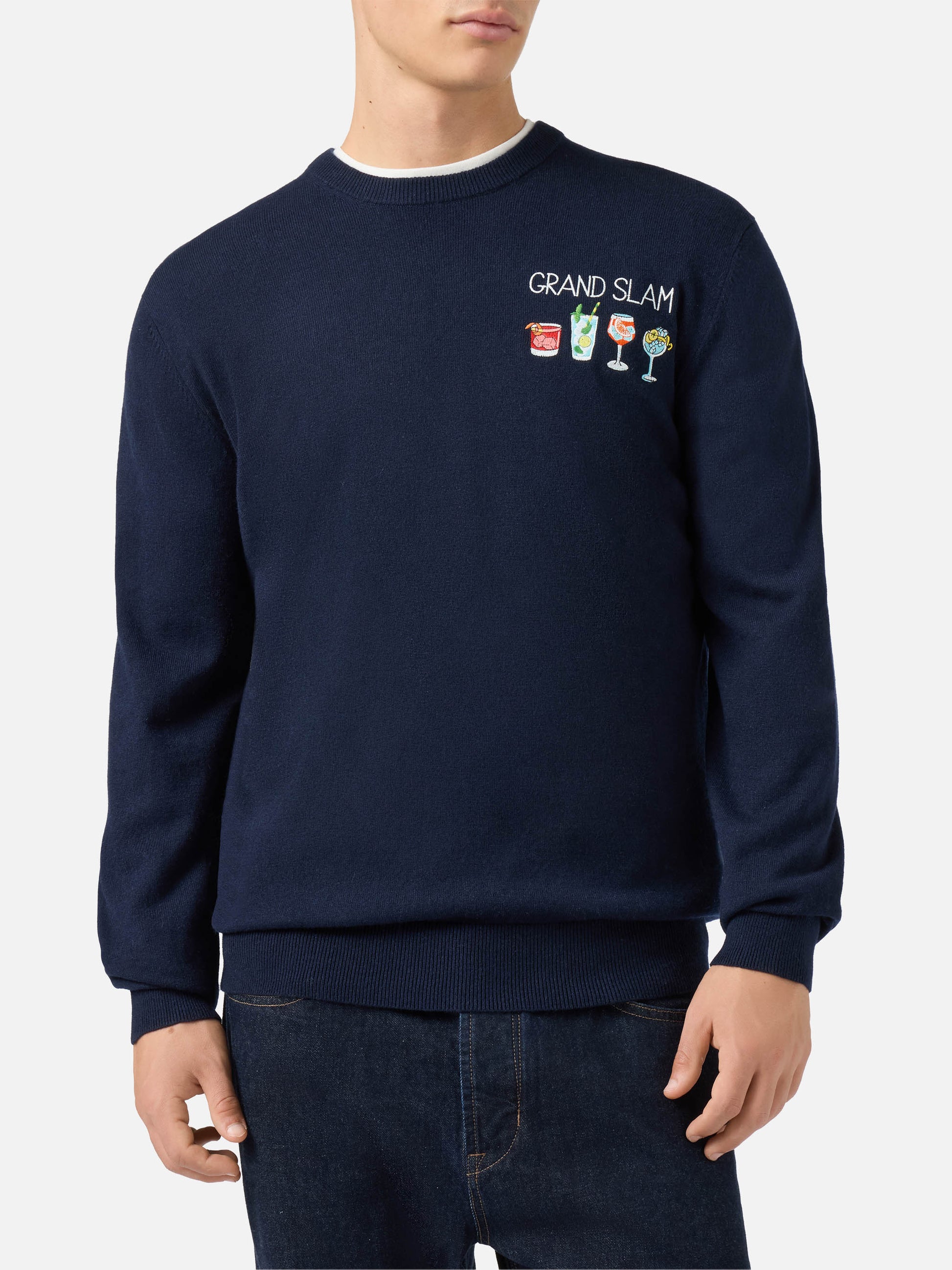 Crewneck-genser Heron Light med Grand Slam-broderi – offisielt produktbilde 2