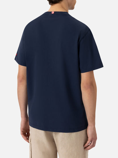 Classic fit T-skjorte i bomullsjersey Portofino med broderi 'Brillo senza bere' | INSULTI LUMINOSI SPECIAL EDITION – offisielt produktbilde 4