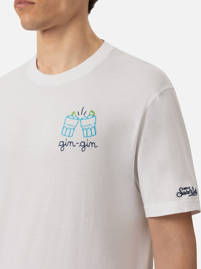 T-skjorte i bomullsjersey Classic Fit Portofino med Gin Gin-broderi | INSULTI LUMINOSI SPECIAL EDITION – produktbilde