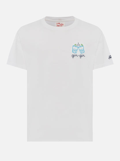 T-skjorte i bomullsjersey Classic Fit Portofino med Gin Gin-broderi | INSULTI LUMINOSI SPECIAL EDITION – offisielt produktbilde 4