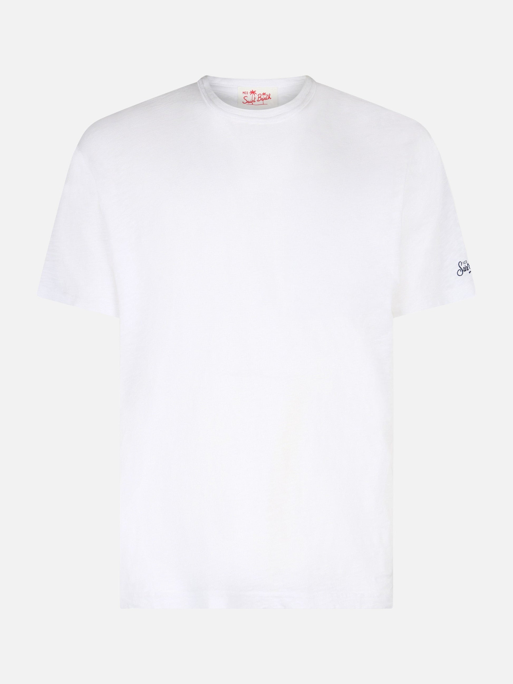 President t-skjorte i flamed cotton, hvit ensfarget – offisielt produktbilde 5