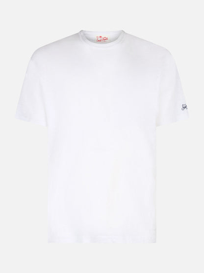 President t-skjorte i flamed cotton, hvit ensfarget – offisielt produktbilde 5