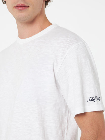 President t-skjorte i flamed cotton, hvit ensfarget – offisielt produktbilde 2