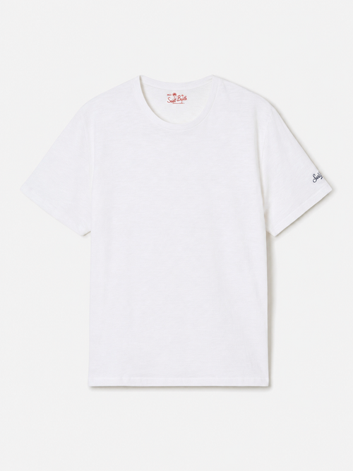 President t-skjorte i flamed cotton, hvit ensfarget – produktbilde