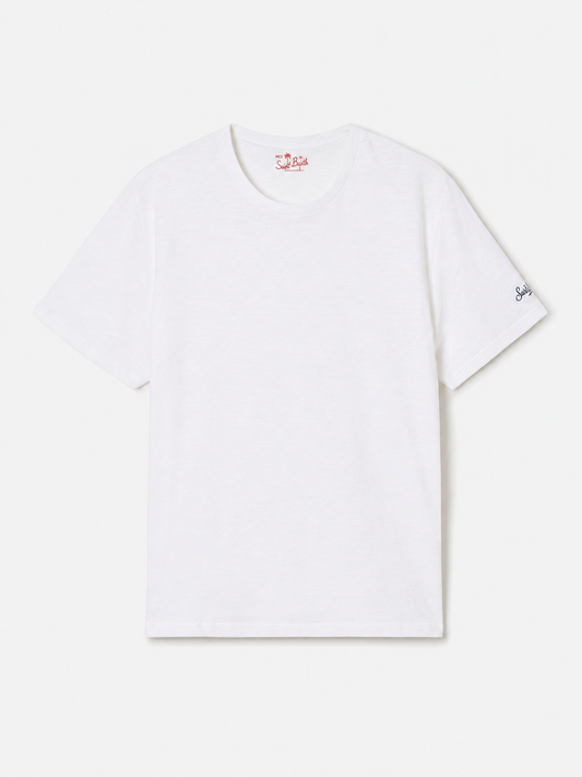 President t-skjorte i flamed cotton, hvit ensfarget – produktbilde