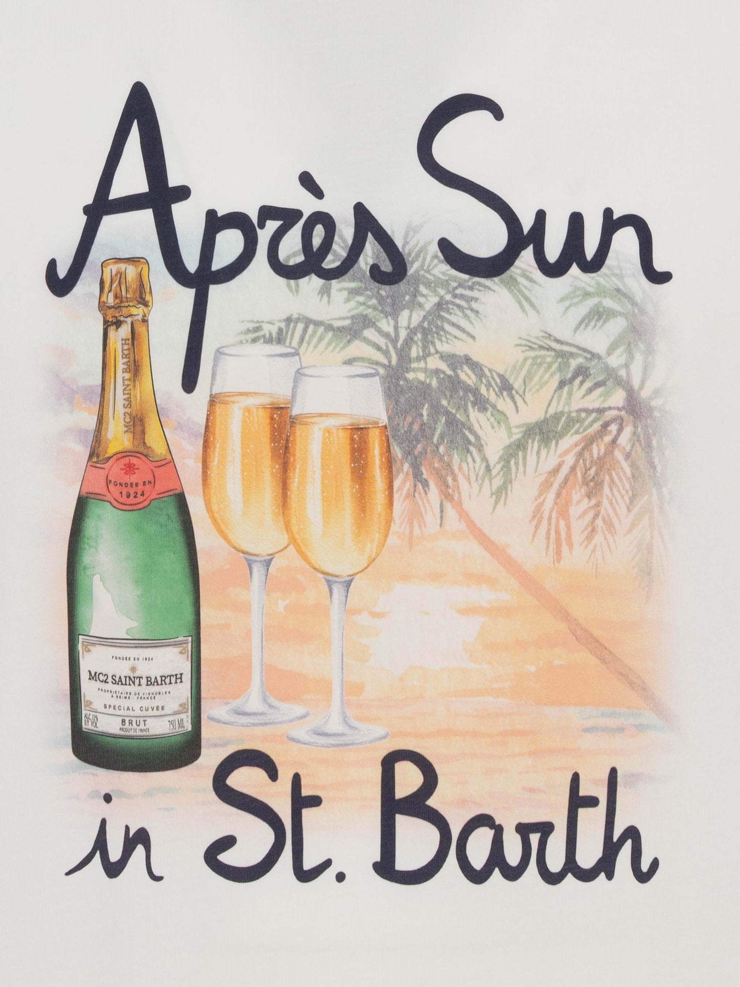 T-skjorte med Après Sun in St. Barth-print – offisielt produktbilde 5