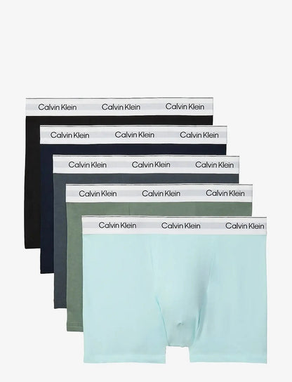 Calvin Klein RELAXED FIT TRUNK 5PK herreunderbukser, 5-PACK i svart SHORELINE SEA SPRAY NIAGARA M