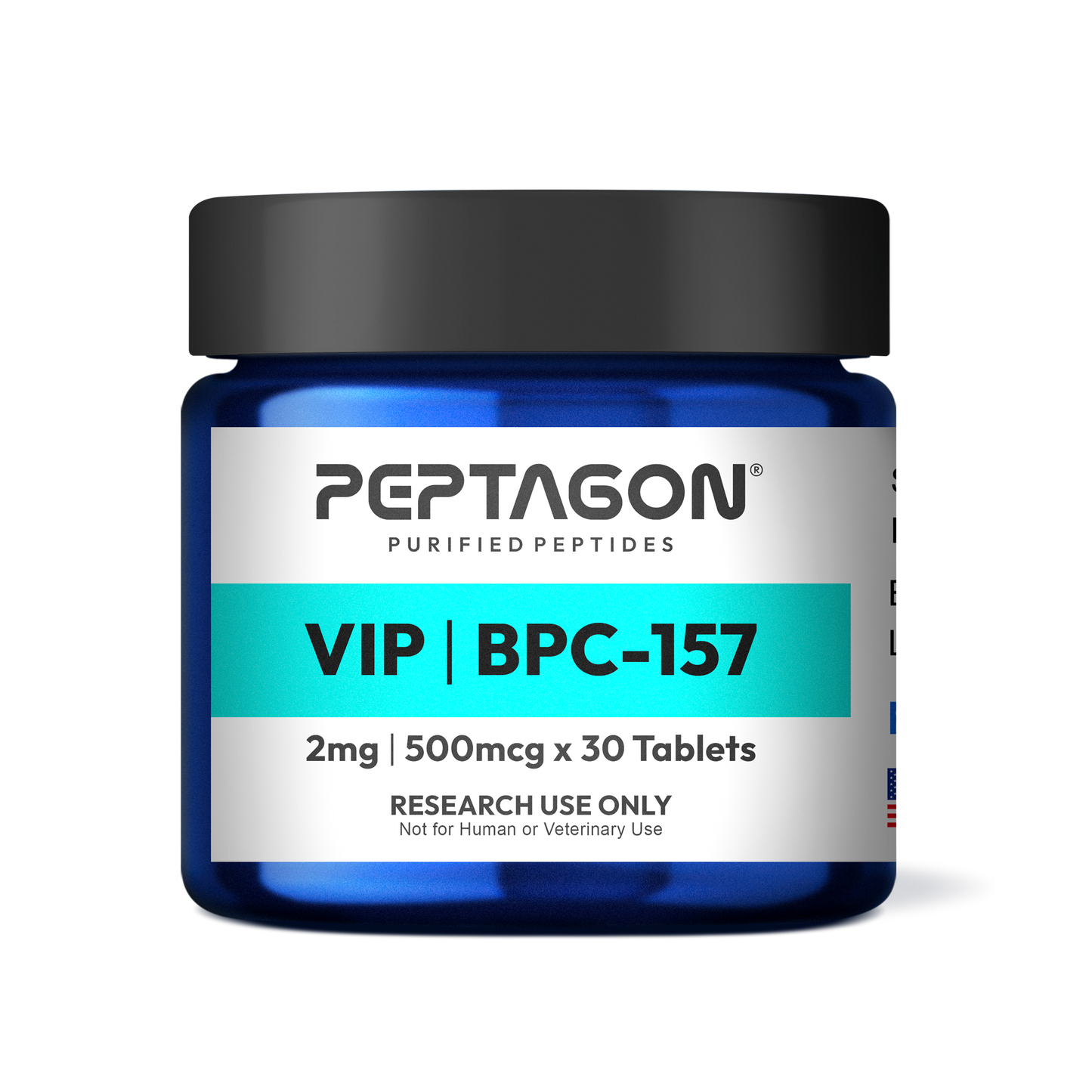 Peptagon VIP + BPC-157 Research Tablets – 2mg / 500mcg – 30 Count
