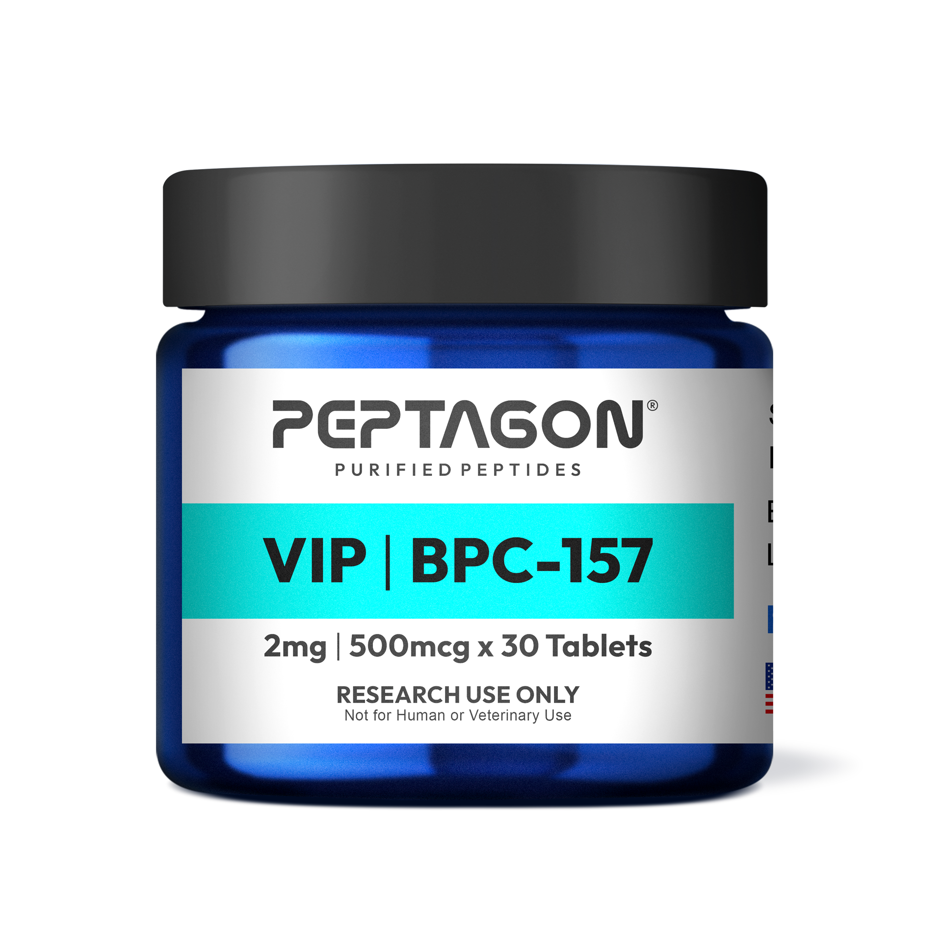 Peptagon VIP + BPC-157 Research Tablets – 2mg / 500mcg – 30 Count