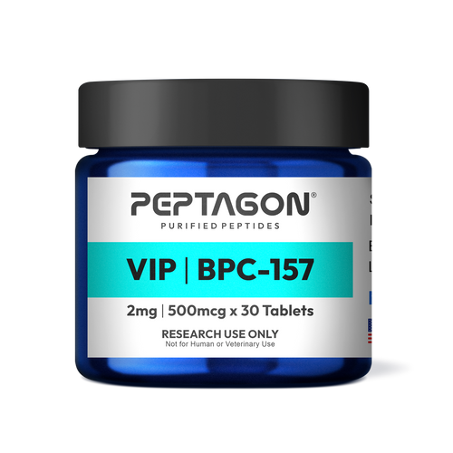 Peptagon VIP + BPC-157 Research Tablets – 2mg / 500mcg – 30 Count