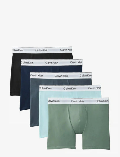 Calvin Klein BOXER BRIEF 5PK herreunderbukser, 5-PACK i svart SHORELINE SEA SPRAY NIAGARA M