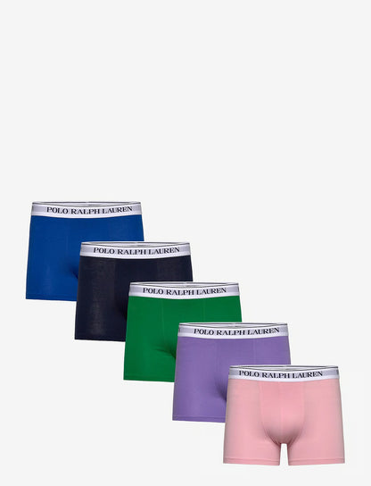 Polo Ralph Lauren Classic Stretch Cotton Trunk 5-Pack herreunderbukser, 5-pack i 5PK PRPL/BILRD/HR