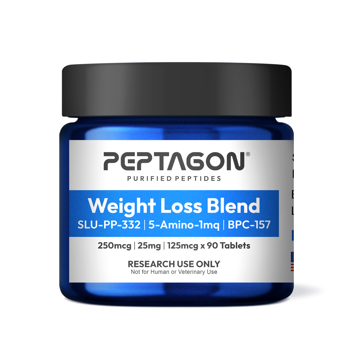 Peptagon SLU-PP-332 + 5-Amino-1MQ + BPC-157 Research Tablets – 250mcg / 25mg / 125mcg – 90 Count