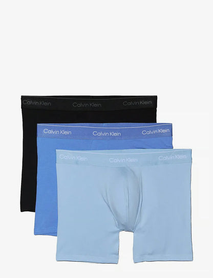 Calvin Klein BOXER BRIEF 3PK herreunderbukser, 3-PACK i svart GLACIER blå BELL