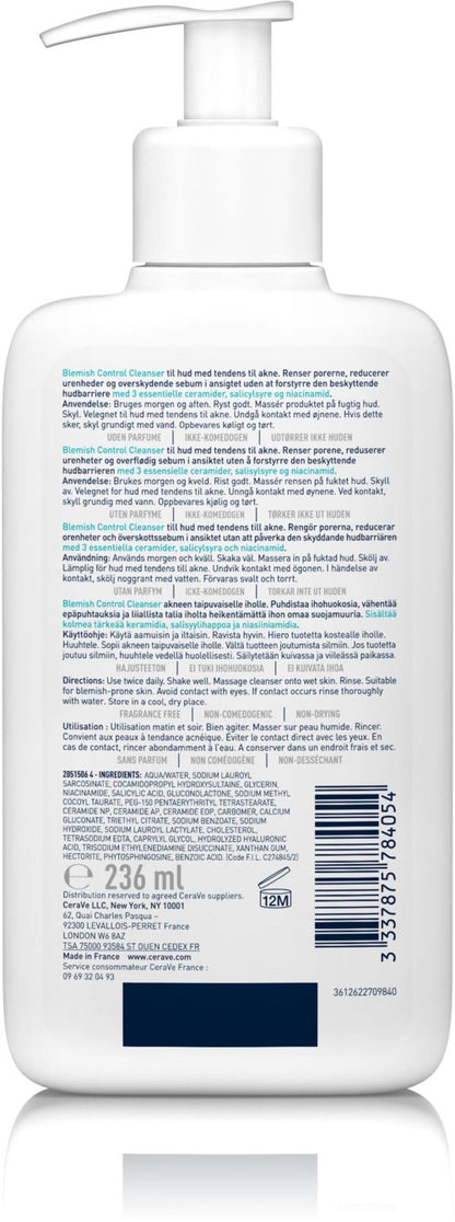 CeraVe Blemish Control Cleanser 236 ml fra CeraVe – offisielt produktbilde 3