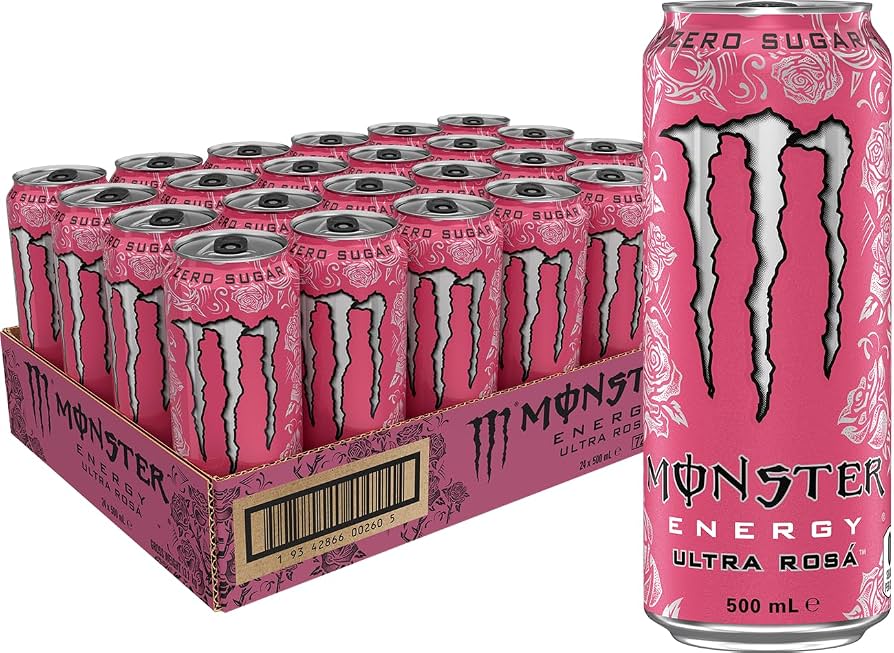 Monster Ultra Rosa 24 x 500 ml – full kartong med 24 bokser à 500 ml