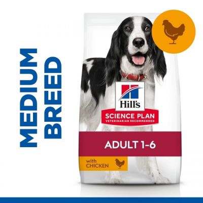 Hill’s Science Plan Adult Medium Chicken 14 kg – ren produktbild av originalforpakningen