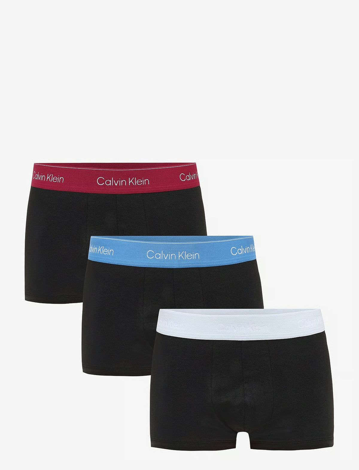 Calvin Klein LOW RISE TRUNK 3PK herreunderbukser, 3-PACK i svart BODIES W POSEIDON blå PLEIN