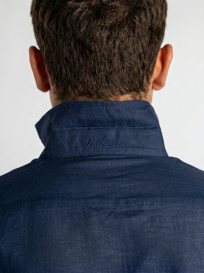 Portofino Linen Shirt | Navy – detaljbilde 3