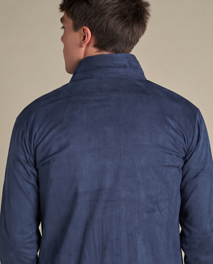 Faux Suede Overshirt | Navy – detaljbilde 3