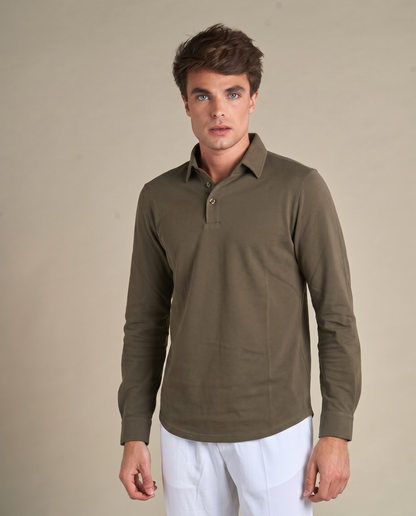 One-Piece Collar Polo | Olive Green – Olivengrønn – størrelse XL