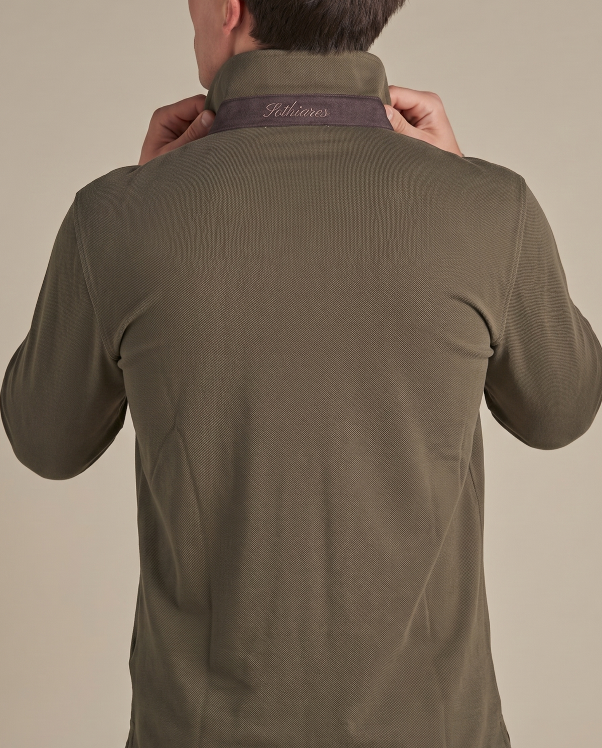 One-Piece Collar Polo | Olive Green – detaljbilde 2