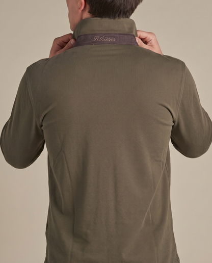One-Piece Collar Polo | Olive Green – detaljbilde 2
