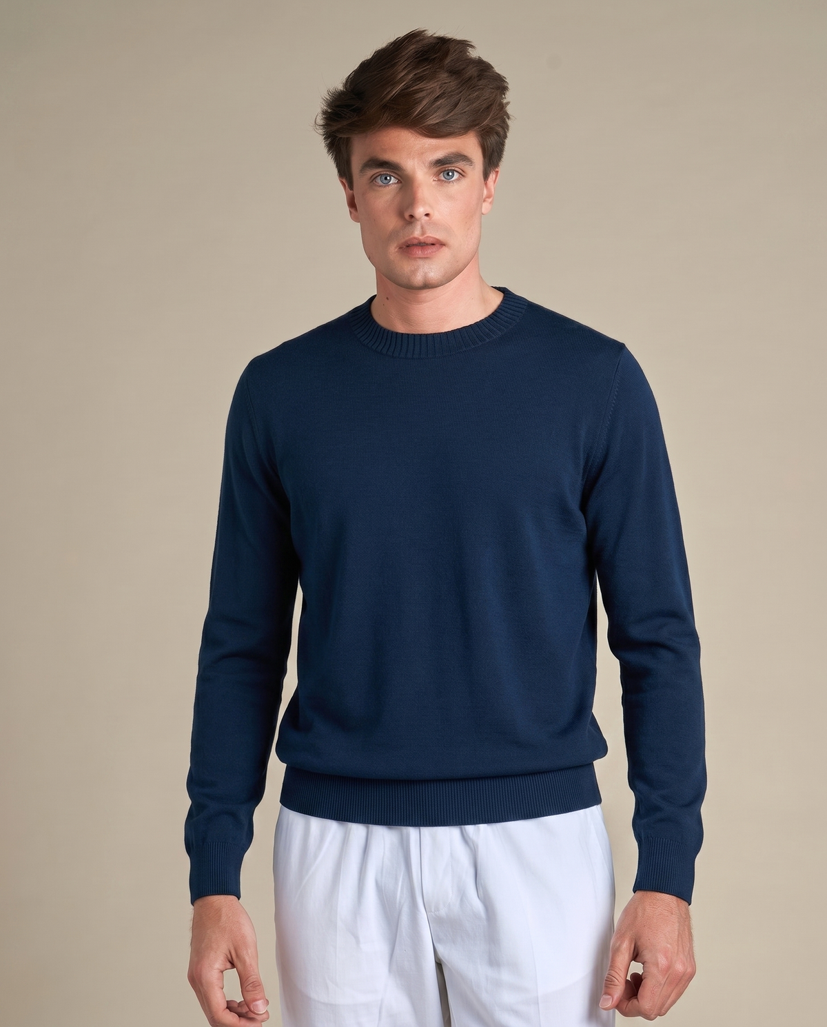 Classic Cotton Crewneck | Royal Blue – Kongeblå – størrelse XL