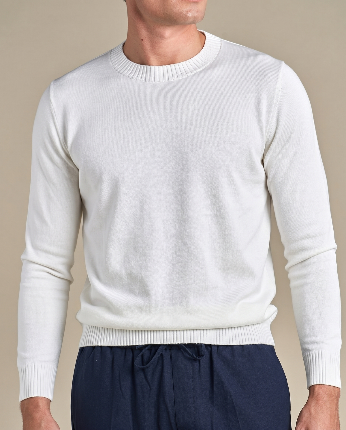 Classic Cotton Crewneck | Off-White – detaljbilde 3