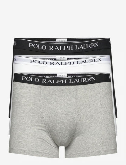 Polo Ralph Lauren Stretch Cotton Boxer Brief 3-Pack herreunderbukser, 3-pack i 3PK hvit/POLO BLK/ANDOVER HTR