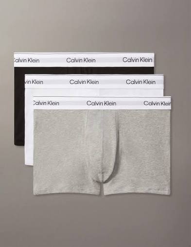 Calvin Klein Cotton Stretch 3-Pack Trunks - Black/White/Grey