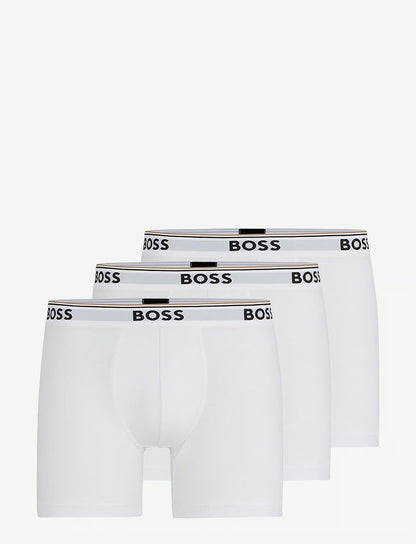 BOSS BoxerBr 3P Power herreunderbukser, 3-pack i Hvit