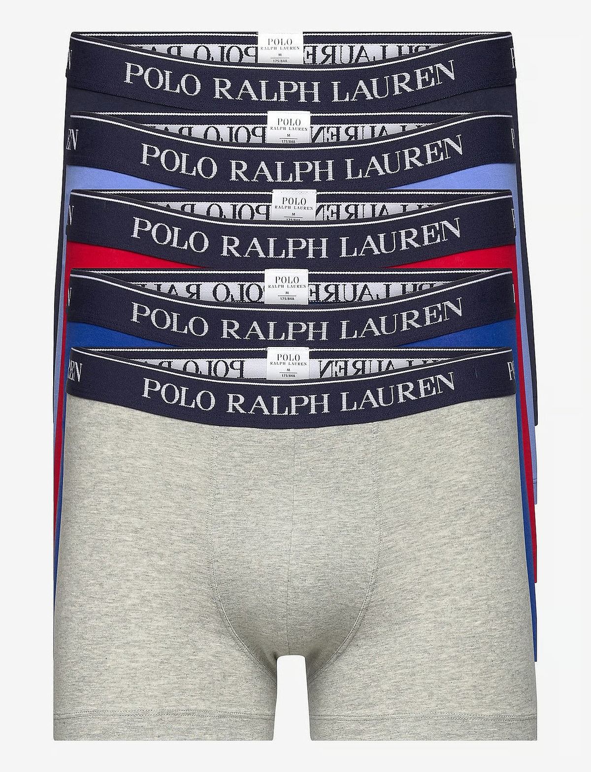 Polo Ralph Lauren Classic Stretch Cotton Trunk 5-Pack herreunderbukser, 5-pack i 5PK RD/grå/RYL/BL