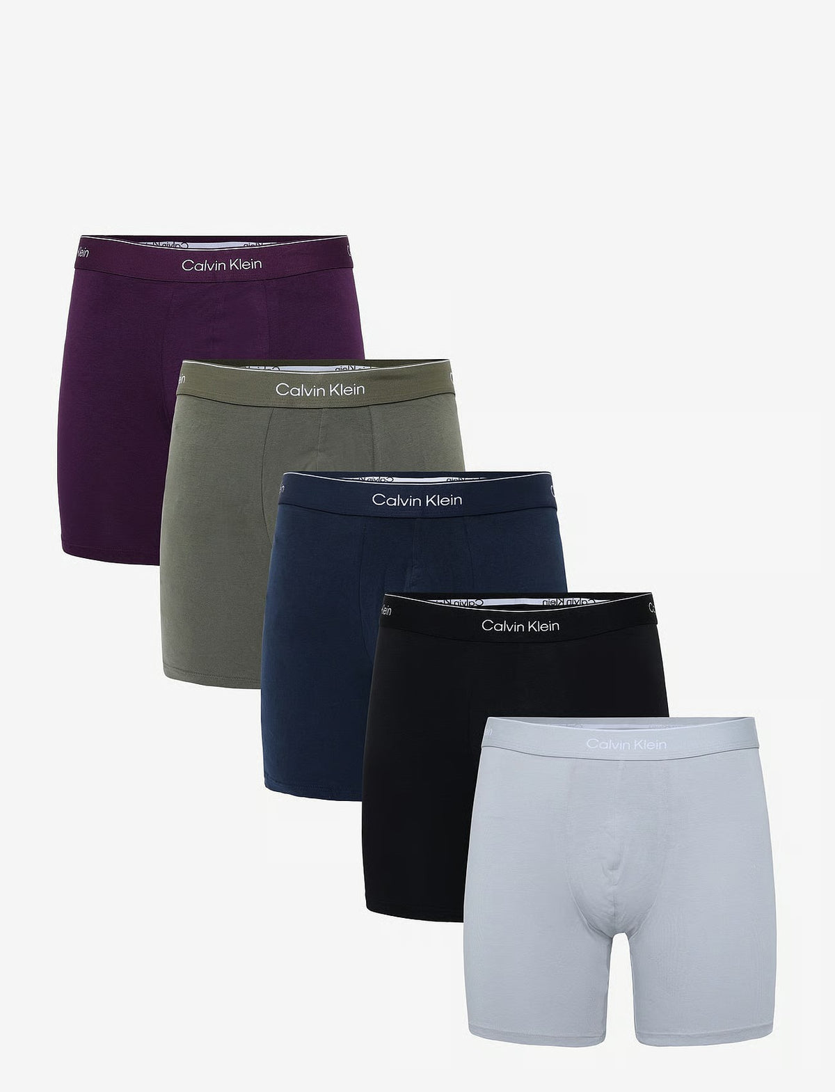 Calvin Klein BOXER BRIEF 5PK herreunderbukser, 5-PACK i svart HARBOR MIST DARK PURPLE DARK