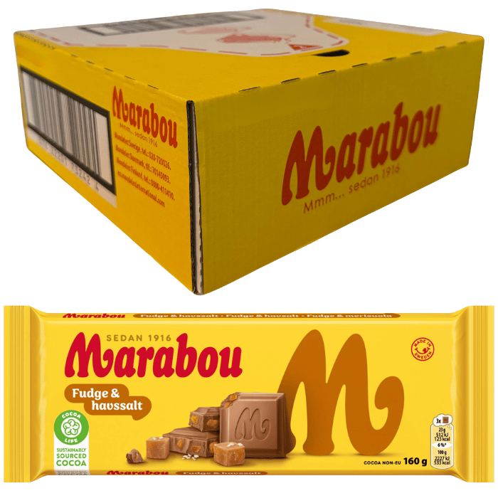 Marabou Fudge & Havsalt 15 X 160 G 15 x 160.0 g storpakke