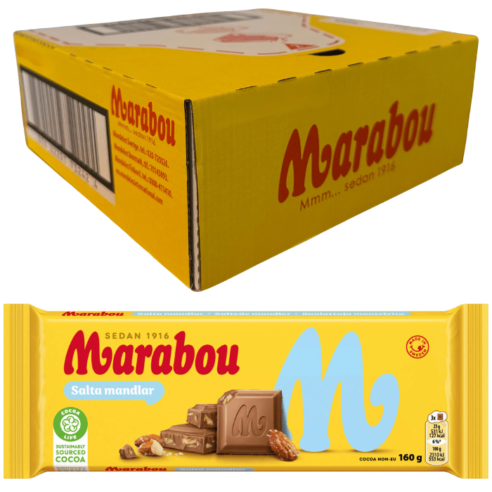 Marabou Saltede mandler 15 X 160 G 15 x 160.0 g storpakke