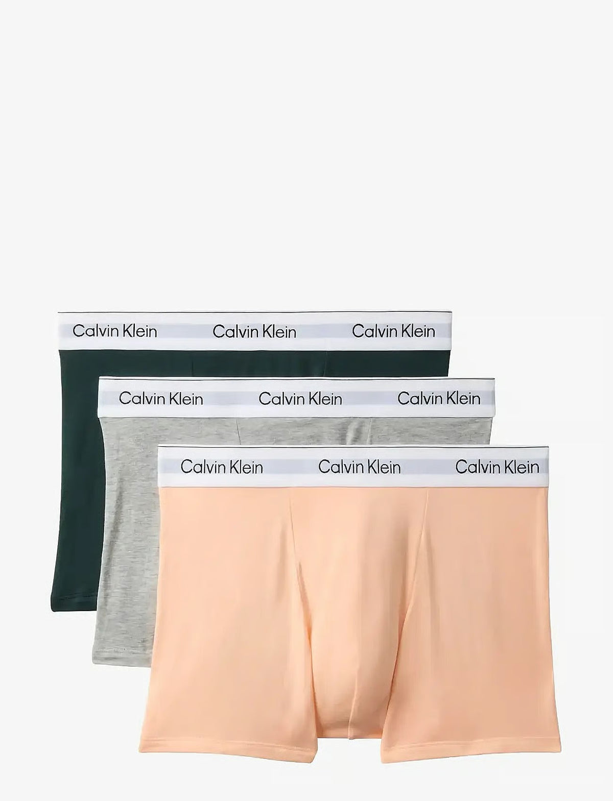 Calvin Klein RELAXED FIT TRUNK 3PK herreunderbukser, 3-PACK i DARKEST SPRUCE PEACH BLISS grå HEA