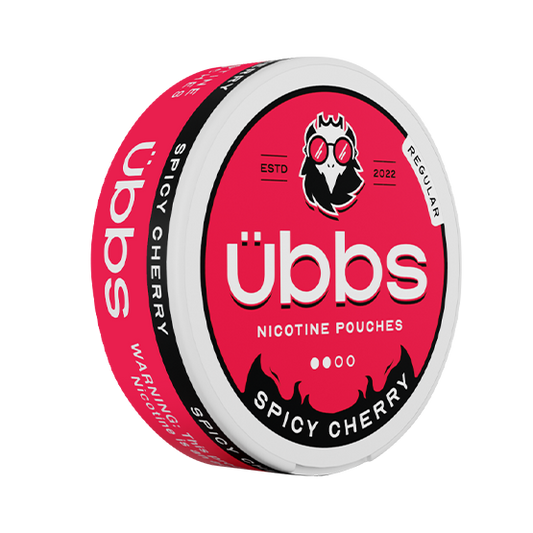 Übbs Spicy Cherry Regular 6mg, 5-pakke med nikotinposer