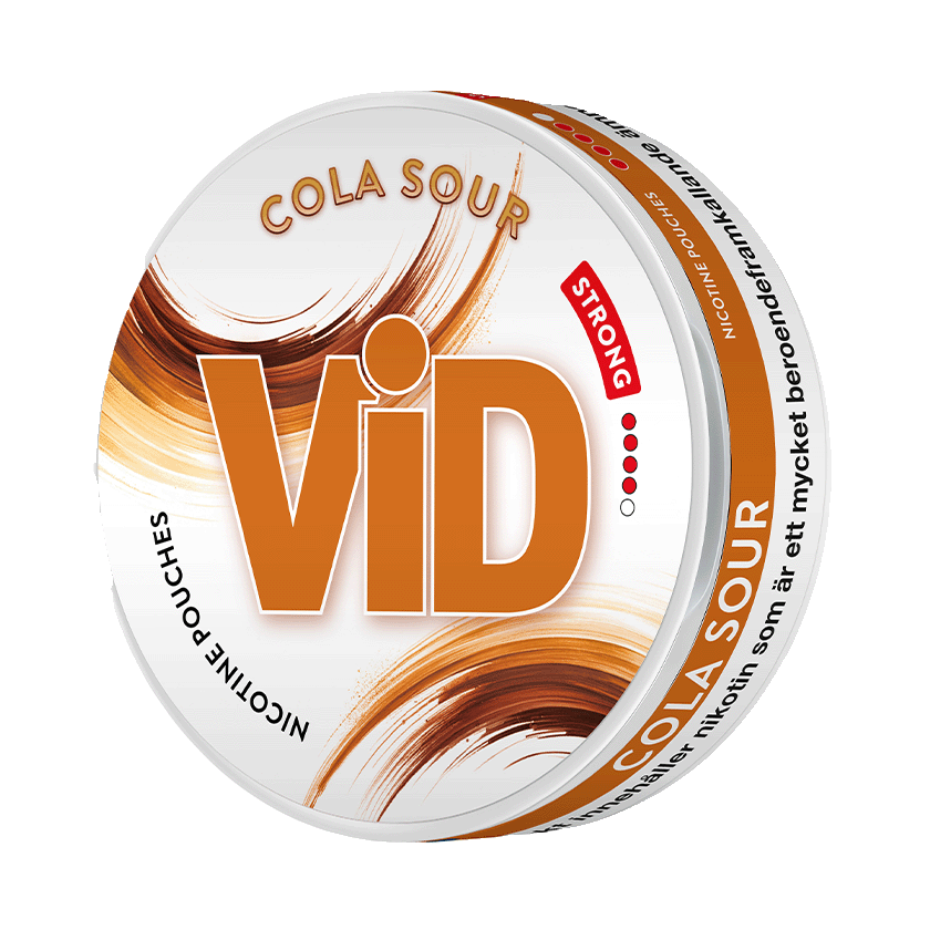 VID Cola Sour Strong 9,6mg, 5-pakke med nikotinposer