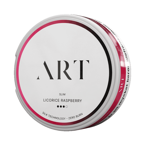 ART Licorice Raspberry 9mg, 5-pakke med nikotinposer