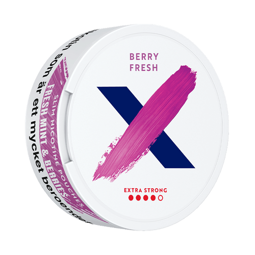 X Berry Fresh Extra Strong 10mg, 5-pakke med nikotinposer