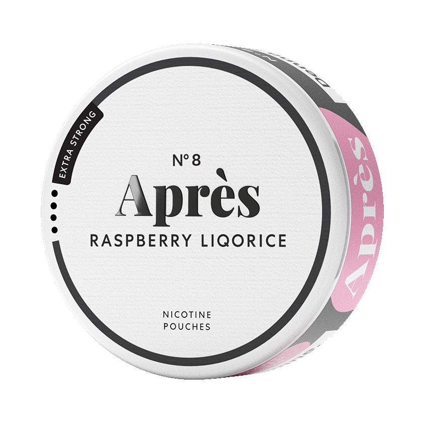 Après No.8 Raspberry Liqorice Extra Strong 8,3mg, 5-pakke med nikotinposer