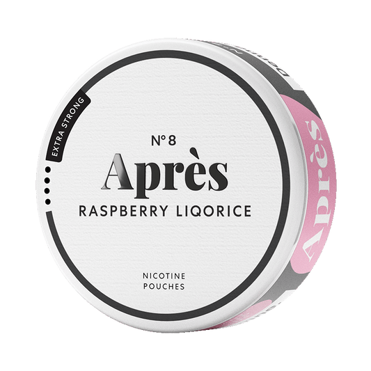 Après No.8 Raspberry Liqorice Extra Strong 8,3mg, 5-pakke med nikotinposer