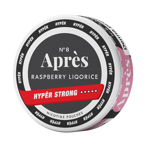 Après No.8 Raspberry Liqorice Hypèr Strong 11mg, 5-pakke med nikotinposer