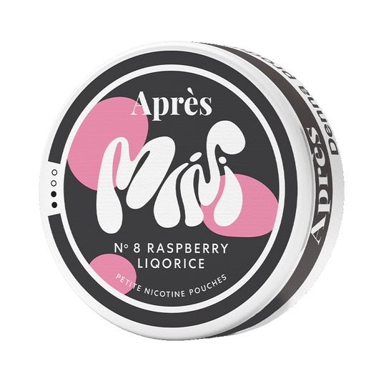Après No.8 Raspberry Liqorice Mini 3,2mg, 5-pakke med nikotinposer