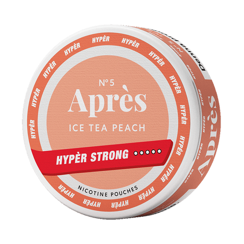 Après No.5 Ice Tea Peach Hypèr Strong 11mg, 5-pakke med nikotinposer