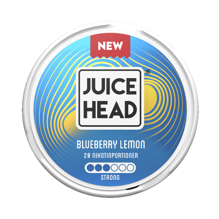 Juice Head Blueberry Lemon Strong 9mg, 5-pakke med nikotinposer