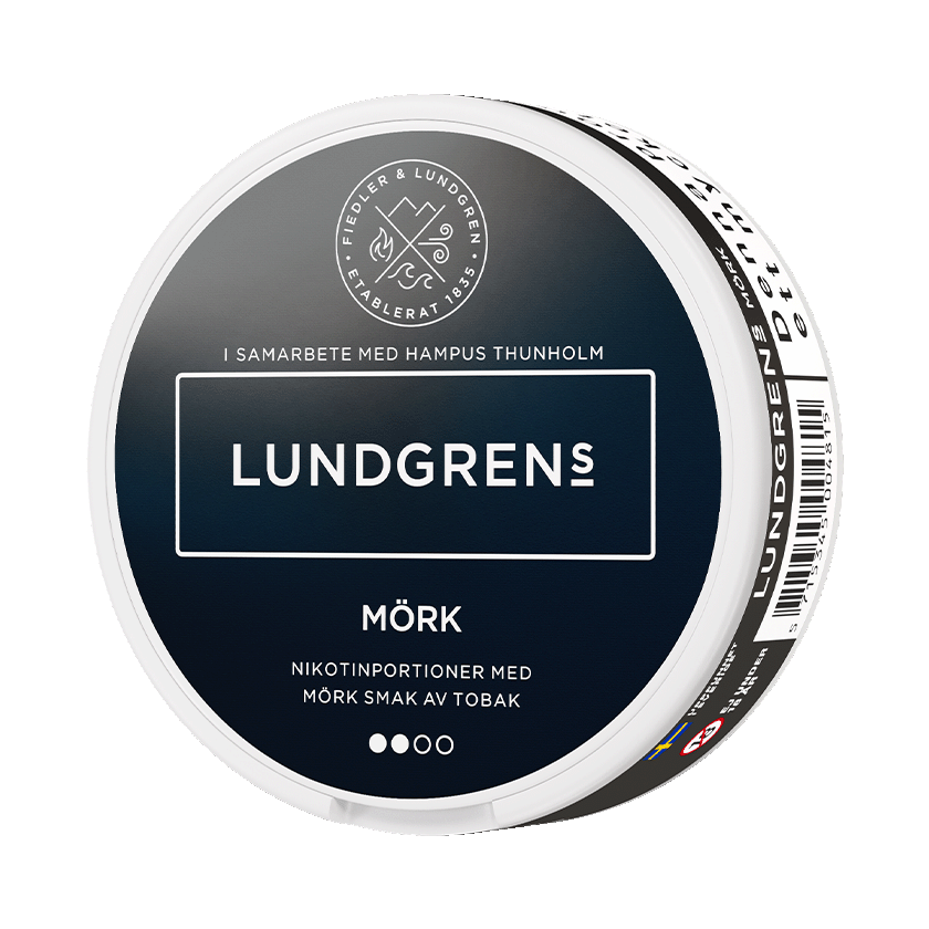 Lundgrens Mörk 8mg, 5-pakke med nikotinposer