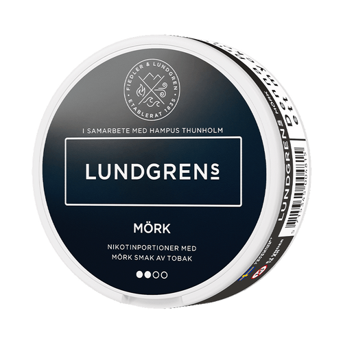 Lundgrens Mörk 8mg, 5-pakke med nikotinposer